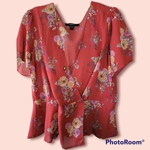 Forever 21+ Floral Wrap Top